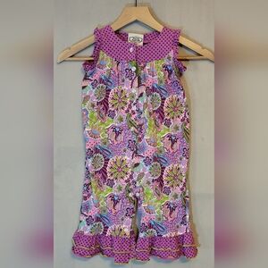 Fit & Flitter Vibrant Purple Floral Girls Romper. Size 24 Months